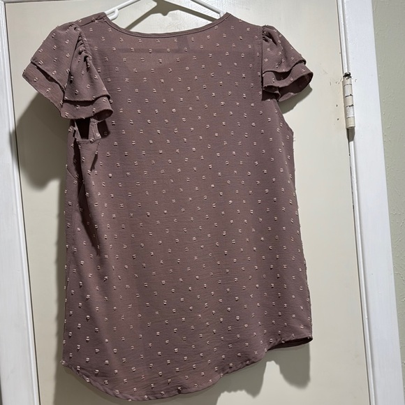 SHEIN Purple Cap Sleeve Buttoned Blouse - Picture 3 of 3